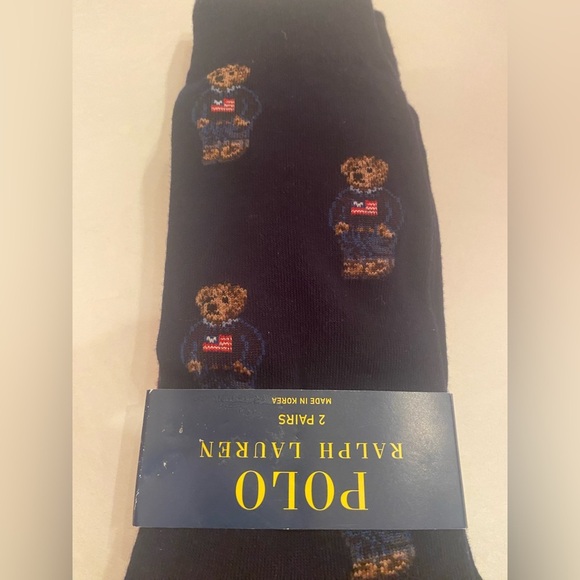 Polo Ralph Lauren 2 Pair Men’s Dress Socks Bear Shoe Size 6 - 12.5 - Picture 1 of 4